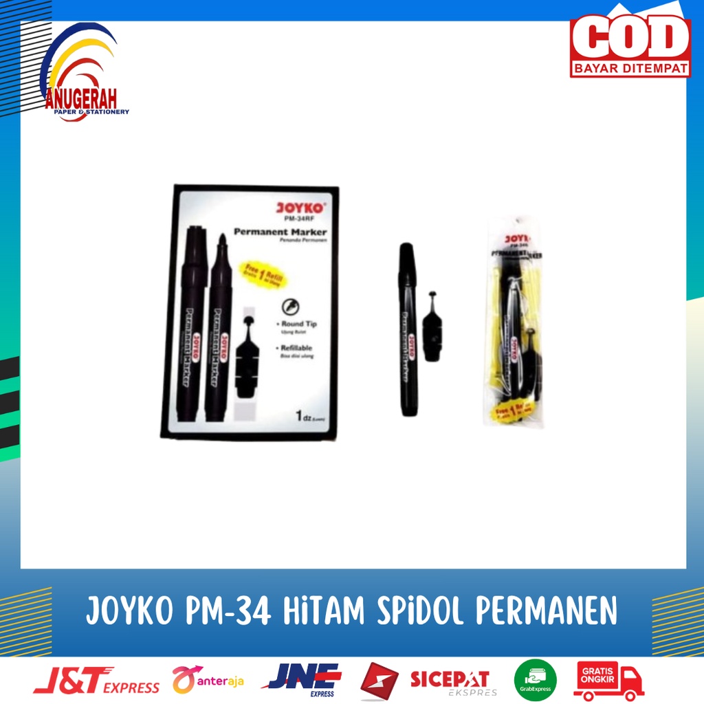

JOYKO PM-34 HITAM SPIDOL PERMANEN (TIDAK BISA DIHAPUS) (PCS)