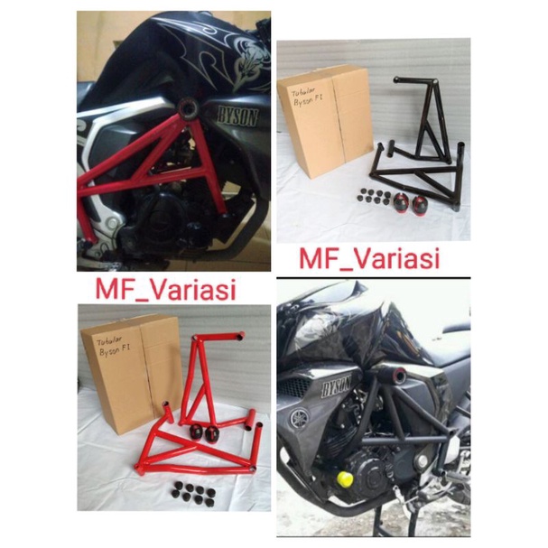 Tubular Byson Fi Plus Jalu Slider, Crashbar / Tubular Pelindung Body Motor Byson Fi Plus Jalu Slider