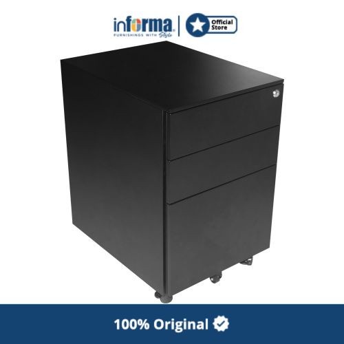 Filling Cabinet Informa - Lemari Besi - Metal Office Pedestal Black