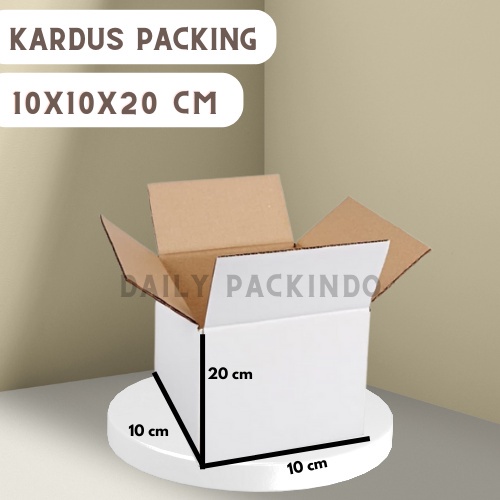 

(ISI 125 PCS) Kardus Packing Ukuran 10X10X20 Cm Box Packaging Dus Sedang Putih Polos