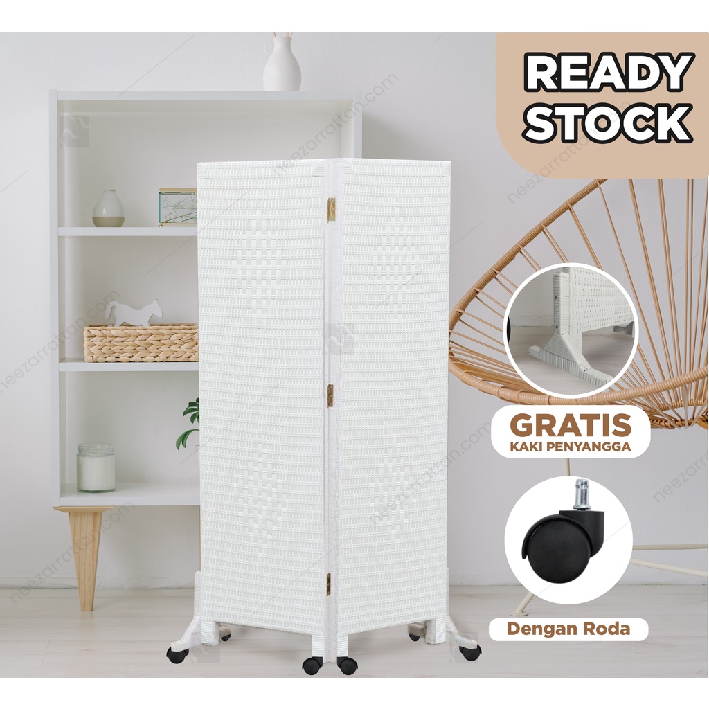 Premium (COD) READY STOCK [FREE KAKI PENYANGGA] 2 pintu - Sketsel Rotan Paradise Pearl Pembatas