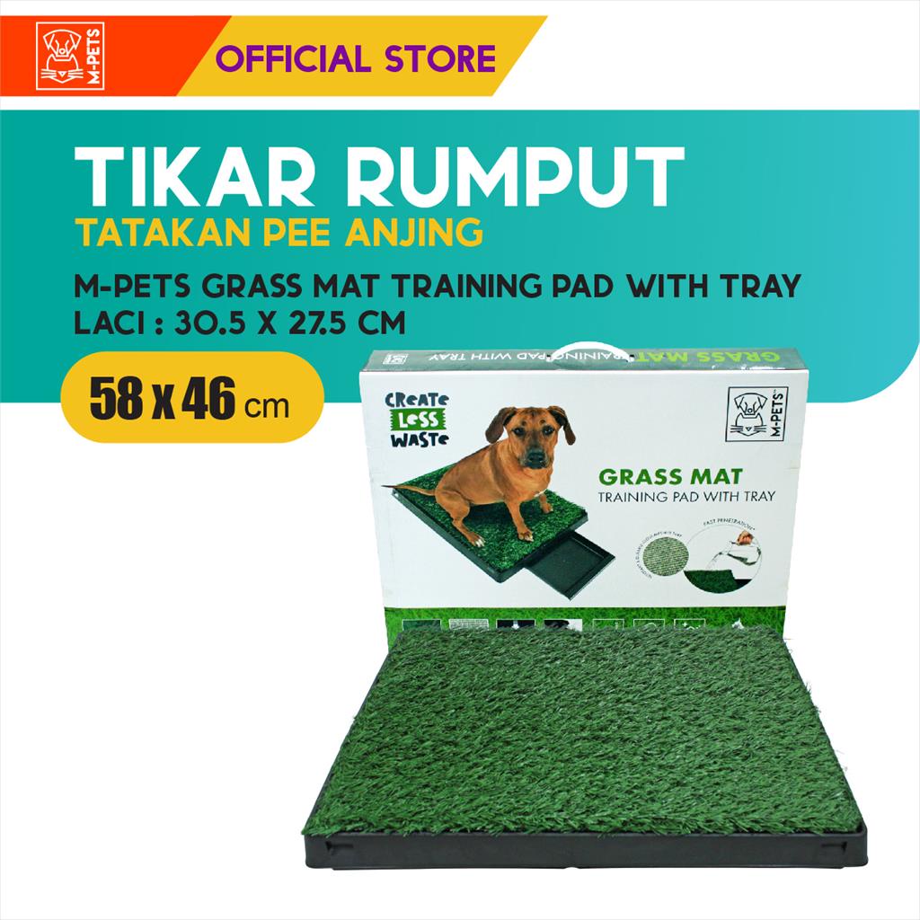 M-Pets Grass Mat Training Pad  With Tray / Tikar Rumput Tatakan Pee