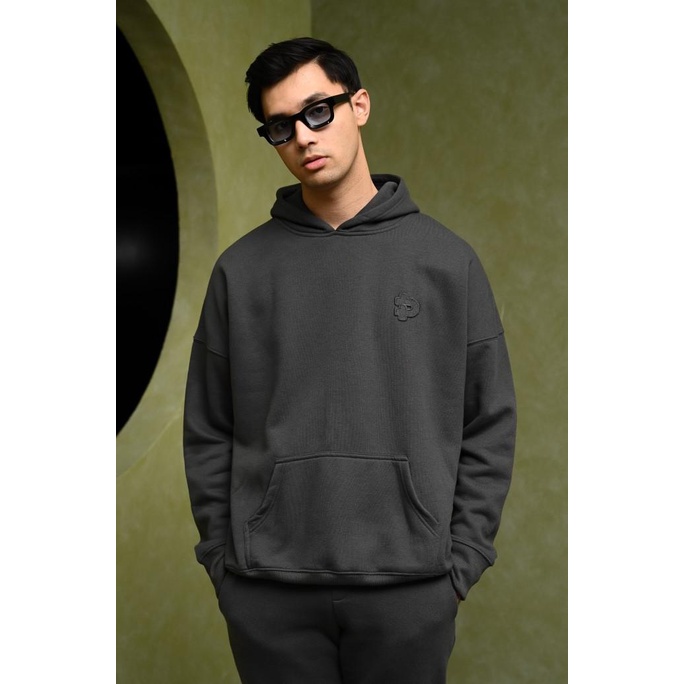HOODIE PREPP STUDIO PREPP OVERSIZED HOODIE SIGNATURE PATCH CHARCOAL