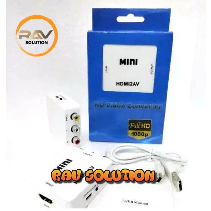 Converter HDMI To RCA AV adapter / konver HDMI to AV RCA /MINI HDMI2AV ADAPTER MINI BOX HDMI2AV  - RAV SOLUTION