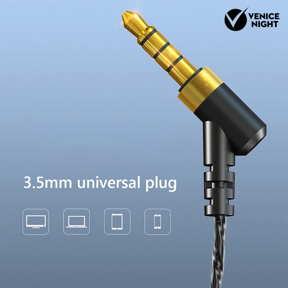 (VNEP) (Berkabel) S610 4-Core Dual Coil 3.5mm HiFi In-Ear Earphone 6D Olahraga Bass Headset