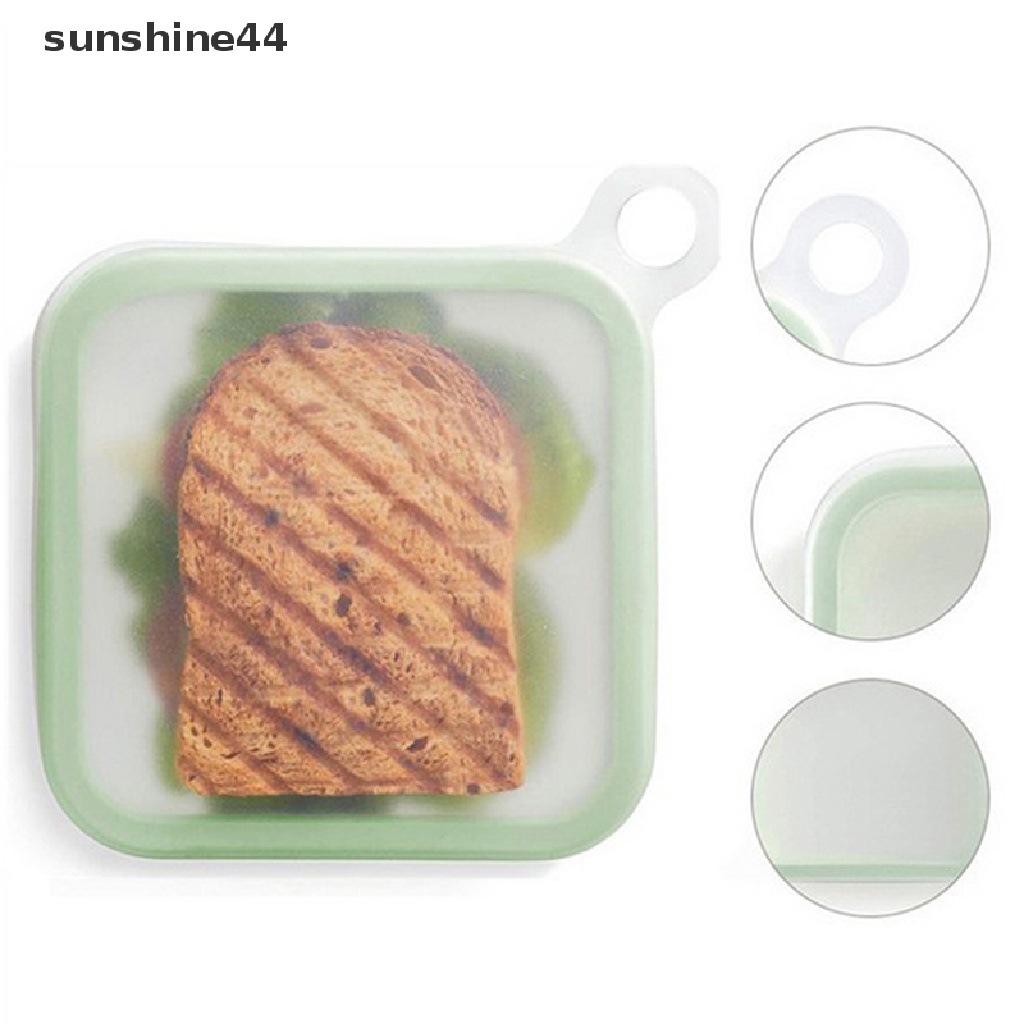 Sunshine Kotak Makan Siang / Bento Bahan Silikon Dengan Kait Untuk Anak Sekolah