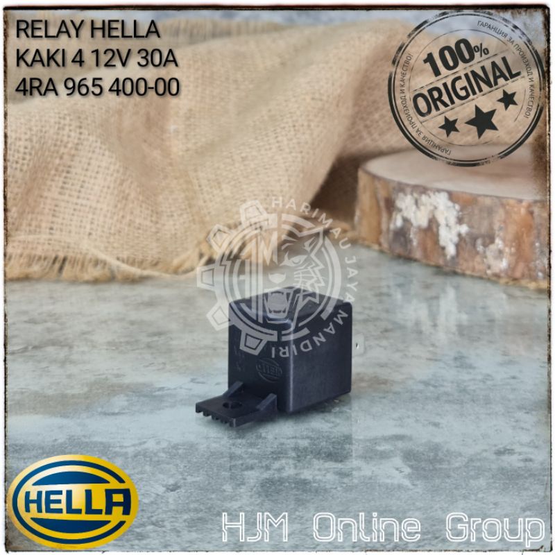 RELAY HELLA 12V 30A KAKI 4 - RELAY KLAKSON &amp; LAMPU