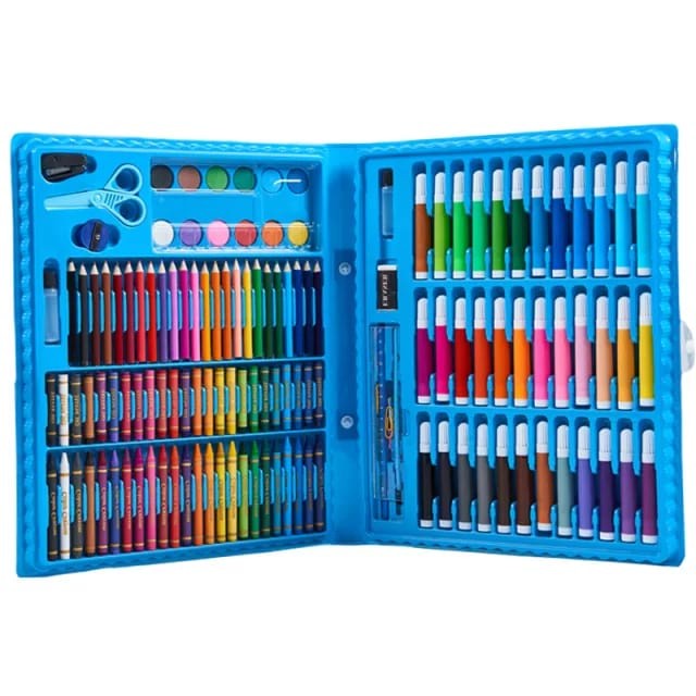 

[COD AKTIF] Crayon Set Pensil Warna Alat Gambar isi 150 Pcs Ukuran Jumbo - Biru