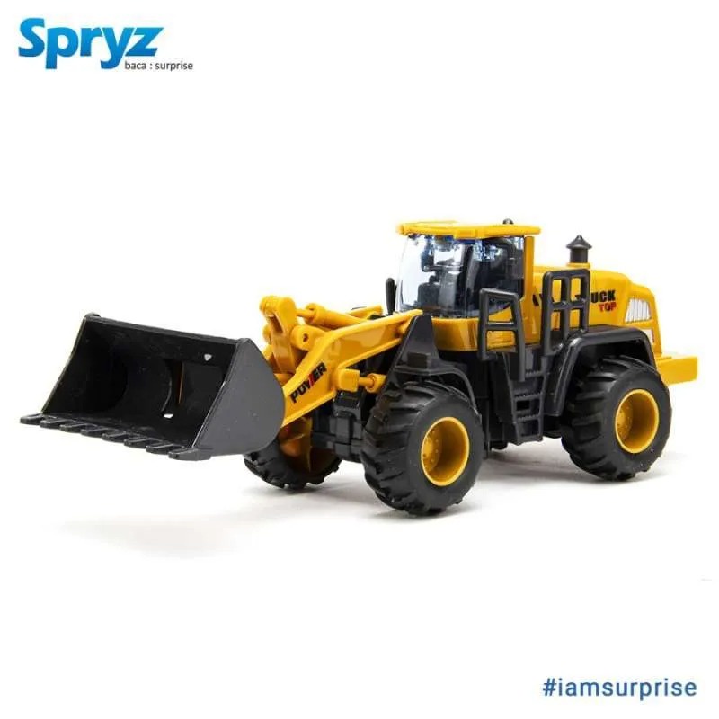 Mainan Miniatur Truk Konstruksi Crane Excavator Penyelamat Pengait Spryz Construx 1:55