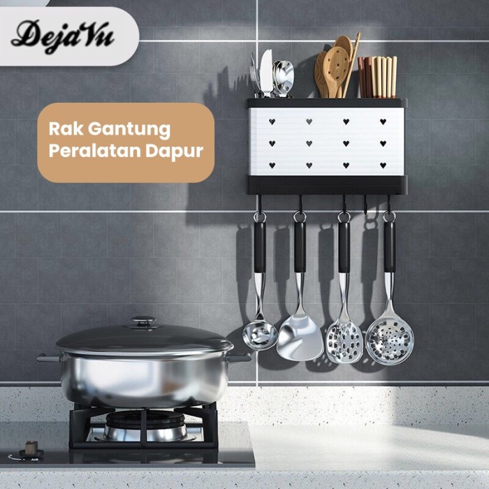 Tempat Sendok Dejavu Rak Dapur Gantung Tempat Sendok Pisau Tempel Serbaguna Hrm118
