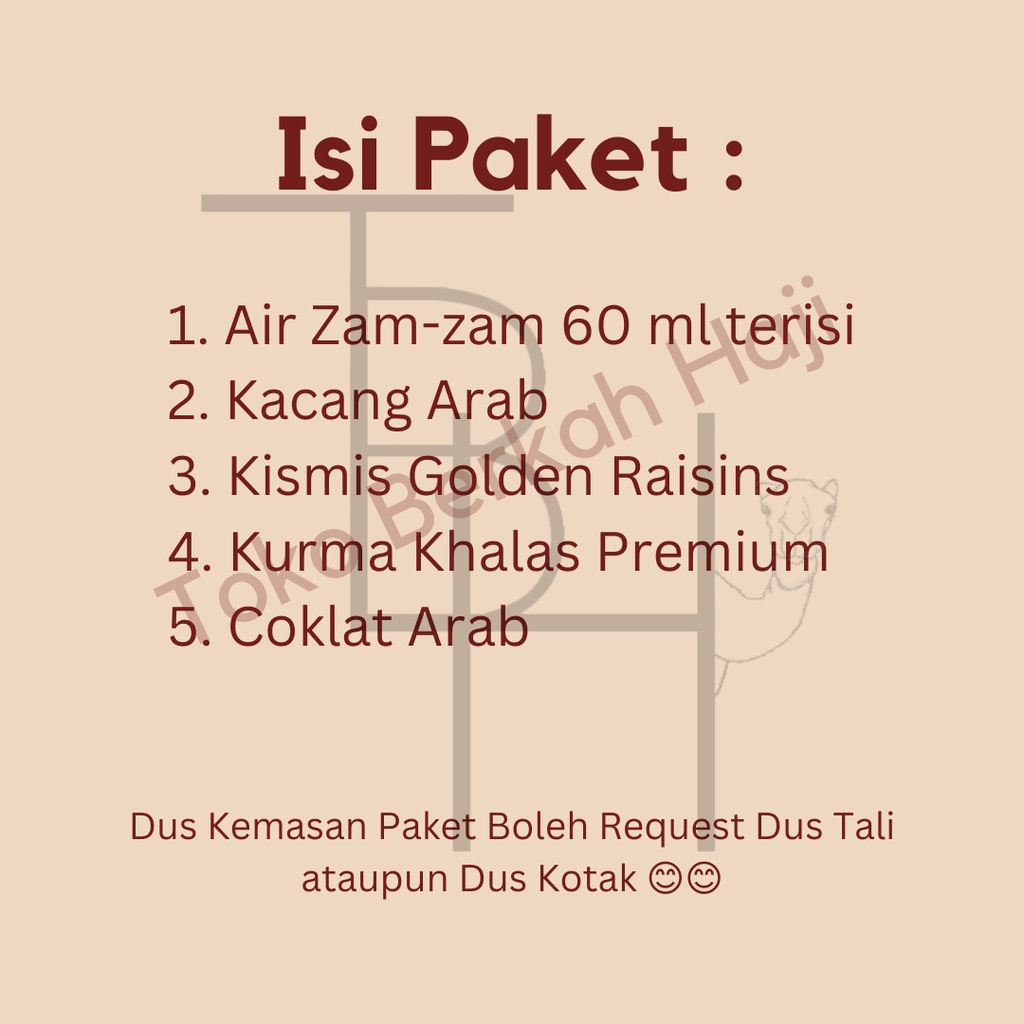 paket oleh oleh haji dan umroh termurah + coklat arab  + air zamzam original