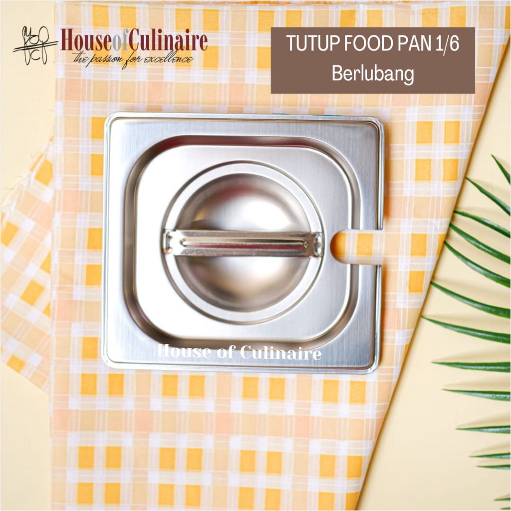Tutup Food Pan Stainless Berlubang 1/6 Tutup Gastronom Pan