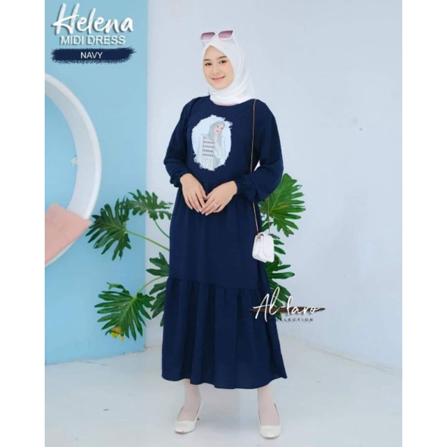 HELENA MIDI DRESS ORI ALFARO DRESS SALUR VIRAL MODERN KEKINIAN