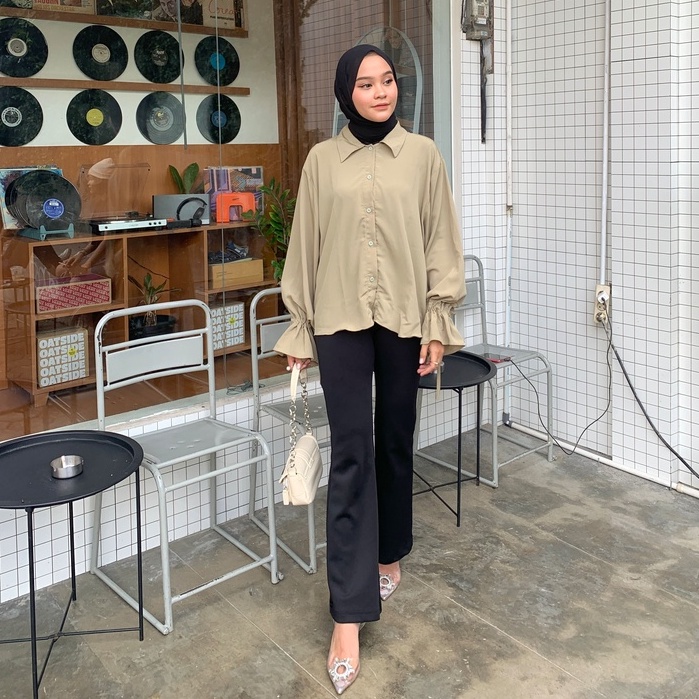 KEMEJA BLOUSE VINA KRINKLE SERUT POLOS PREMIUM SHIRT B618