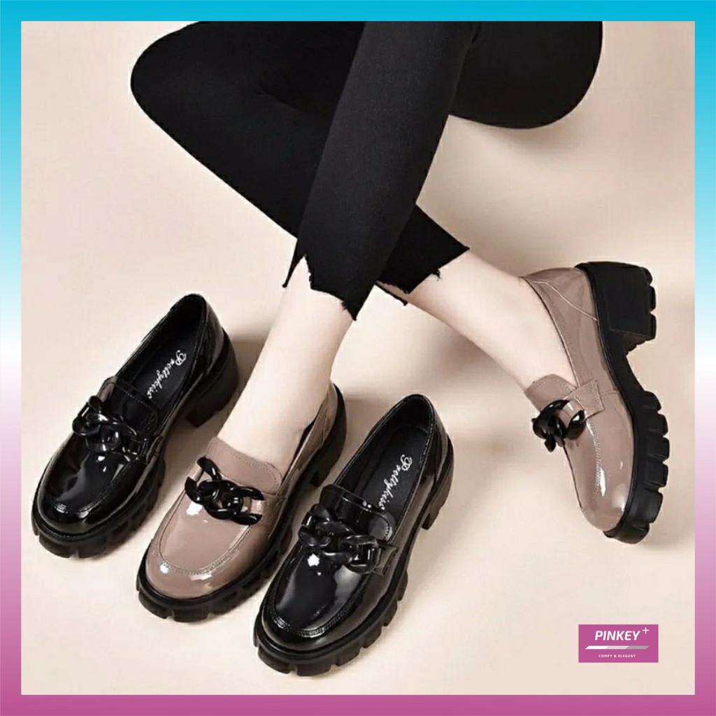 ✅PINKEY P098 Sepatu Wanita Docmart Hitam Sepatu Oxford Wanita Import Premium Quality Terlaris