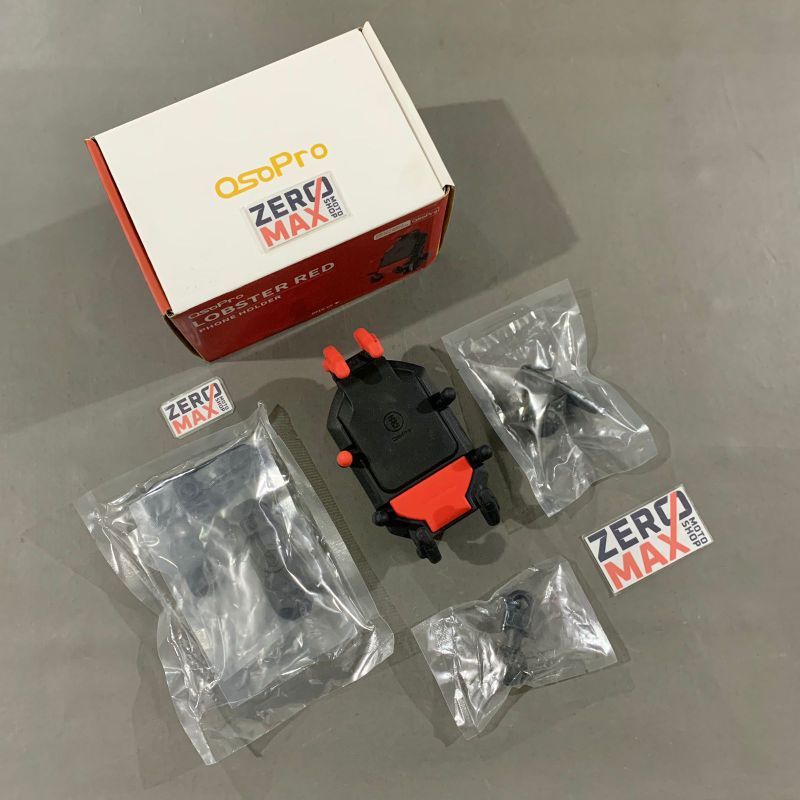 OSOPRO Lobster Phone Holder Gantungan HP GPS Motor Spion Adapter Merah Red Original