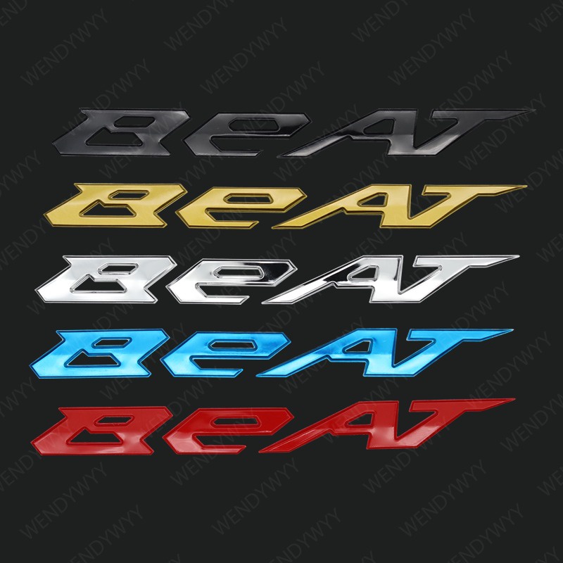 1 Pasang Stiker Emblem Logo Honda Beat 3D Aneka Warna Untuk Motor Kiri Kanan