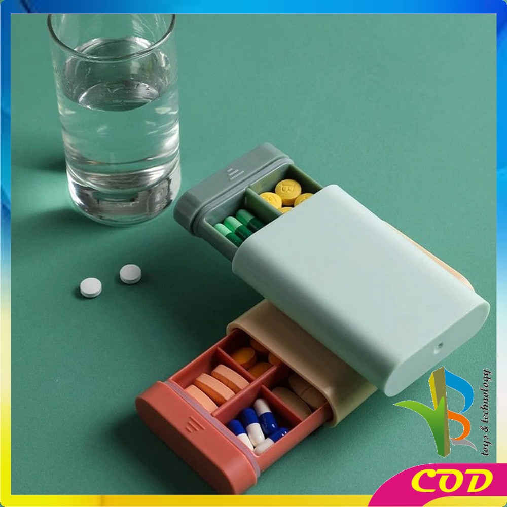 RB-C109 Kotak Tempat Penyimpanan Obat Pil 6 Sekat Portable Medicine Storage Box Untuk Travel