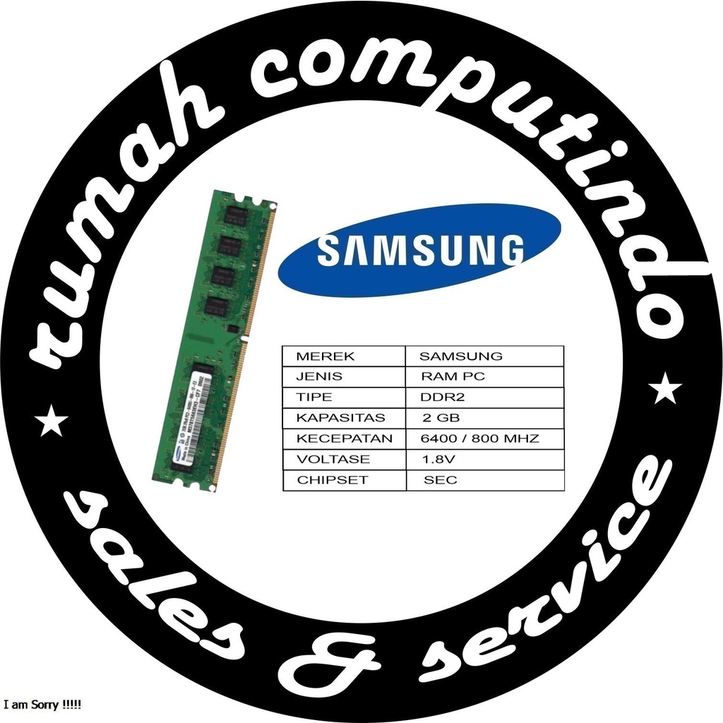 RAM SAMSUNG DDR2 2GB PC6400 CL6 1.8V
