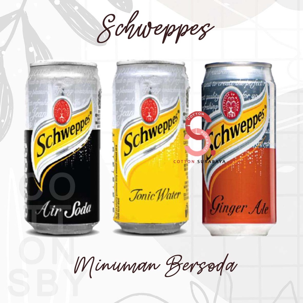 

PERKALENG SCHWEPPES TONIC WATER SODA GINGER ALE KEMASAN IMPORT 250ml