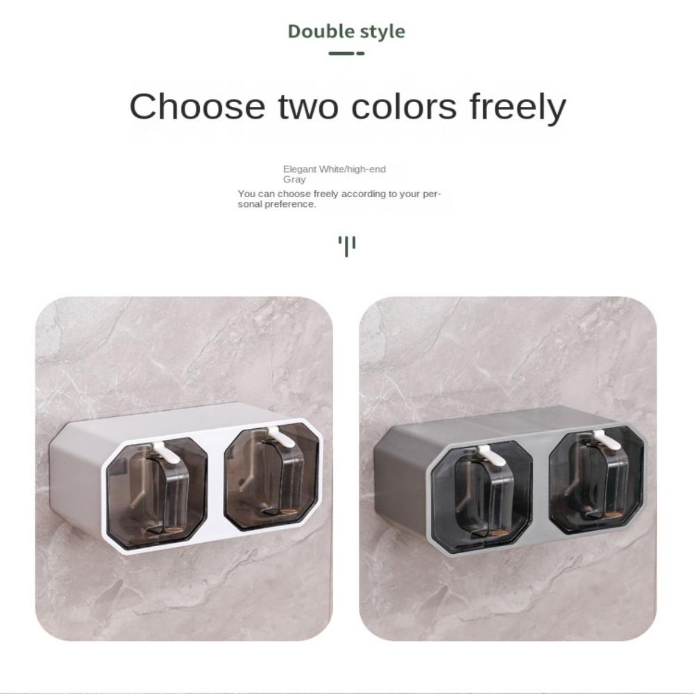 R-FLOWER Toples Penyimpanan Bumbu Aksesoris Rumah 2kisi Mangkok Garam Shaker Toples Seasoning Can Sesame Bottle With Lid Kotak Penyimpanan Bumbu