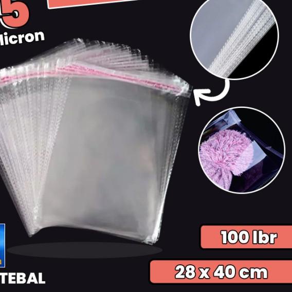

28 x 40 cm Plastik OPP TEBAL Double Seal (100 lbr) (lem/seal)