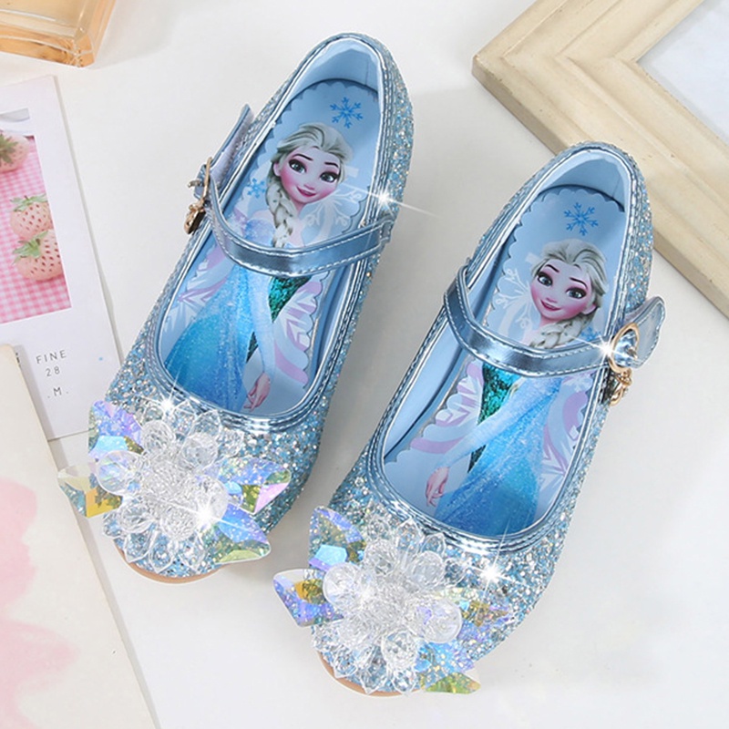 Terbaru Frozen Angel Girls Pesta Pernikahan Sepatu Hak Tinggi + Kotak Sepatu MEWAH INDAH sepatu anak perempuan