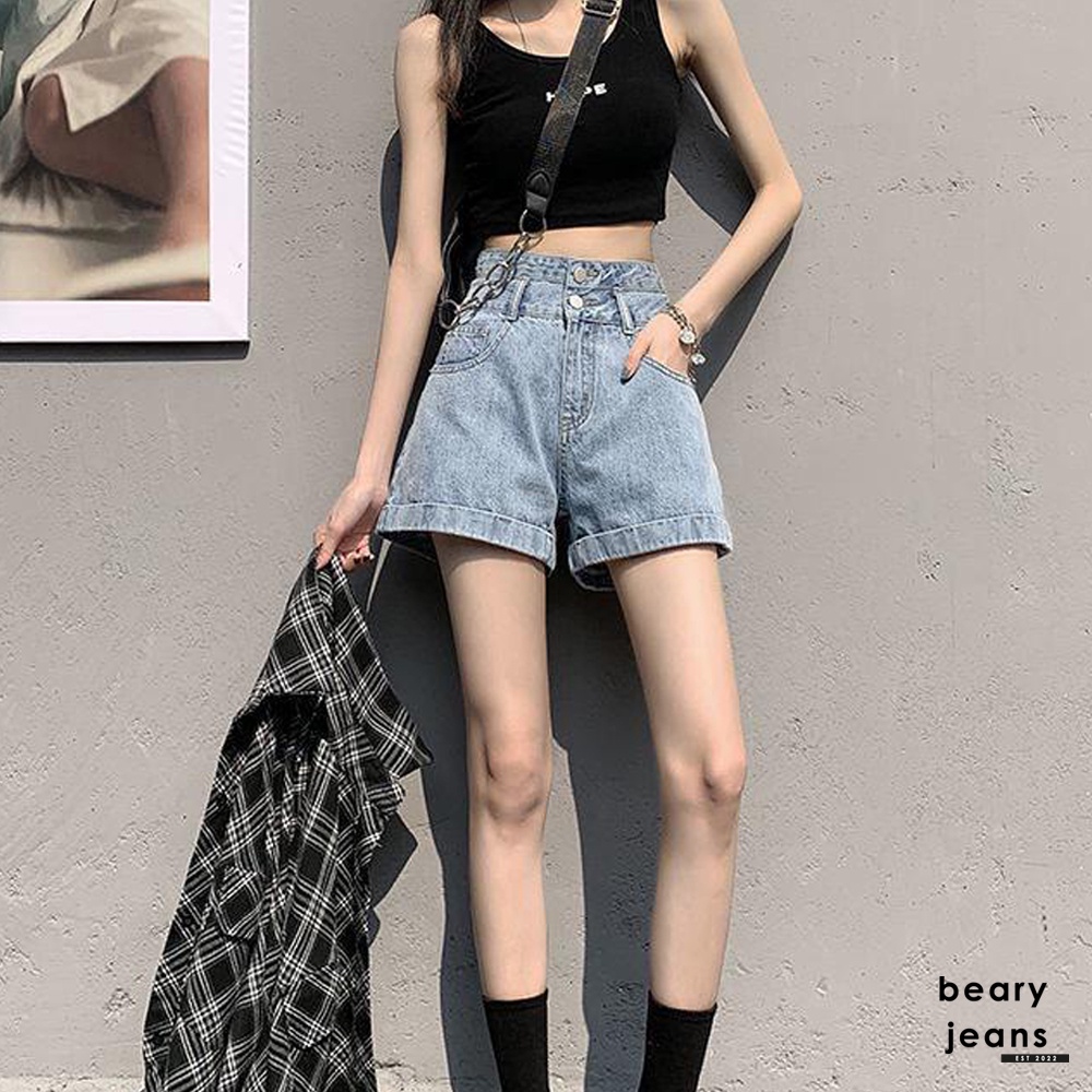 Celana Pendek Jeans Wanita Shorts Jeans Highwaist Hot Pants - BJ048