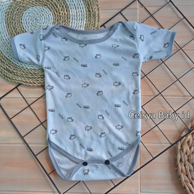 3 PCS Jumper Bayi Bodysuit Seri Abu / Jumper Bayi Baru Lahir 0-3 Bulan