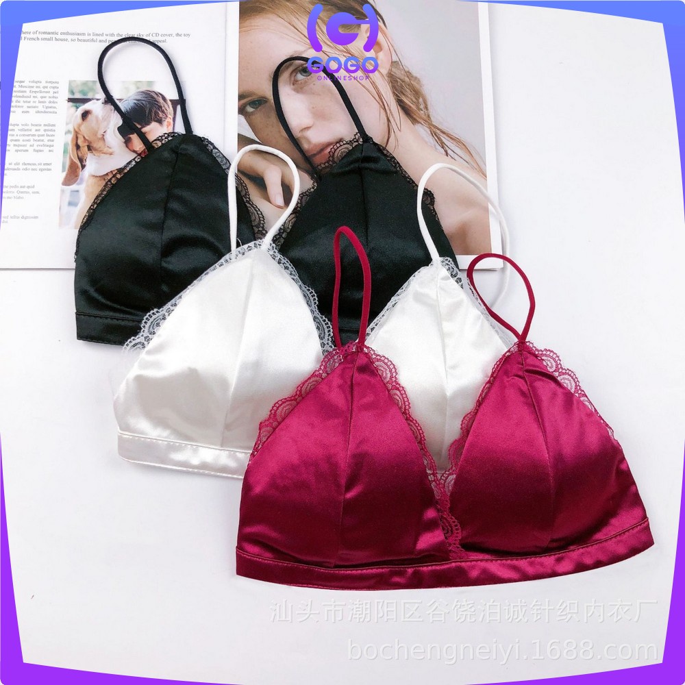 GOGO-P69 P70 Pakaian Dalam Wanita Bra Cup Segitiga Tanpa Kawat / BH Push Up Renda / Beha Wanita Sexy