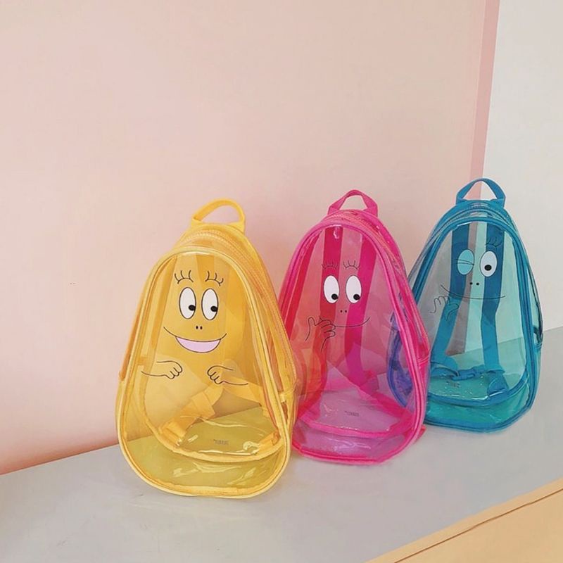 Sera Baru Korea Barbapapa Jelly Ransel Lucu Transparan Siswa Ransel Kartun Gadis Lucu Hati Kecil Tas Sekolah