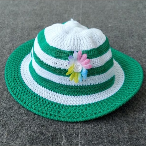 Topi Bucket Rajut Cewek Camelia(6 bulan-3 tahun)