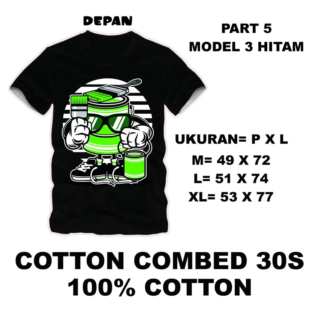 KAOS DISTRO PREMIUM ORIGINAL COTTON COMBED 20S DTF FULL COLOUR
