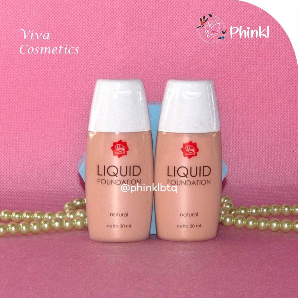 `ღ´ PHINKL `ღ´ 【v】【i】【v】【a】 Viva foundation cair liquid with bengkuang alas bedak lembut hasil  natural ringan sehari hari