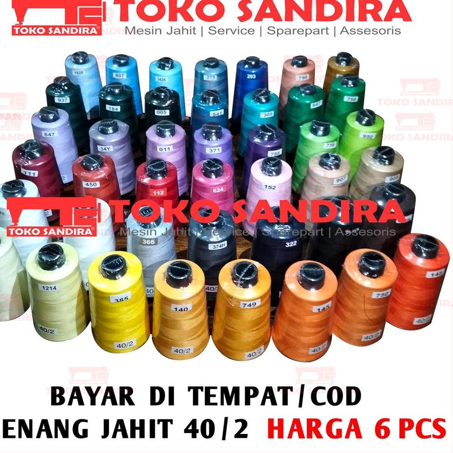 ☇✯✱ 6 pcs Benang Jahit 40/2/benang jahit katun/toko alat jahit/kebutuhan menjahit/toko perlengkapan 