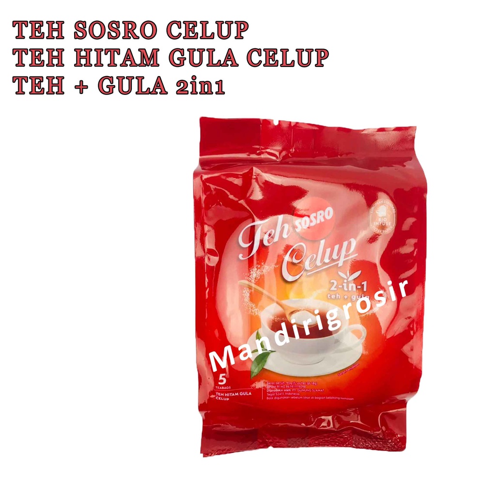 Teh Hitam Celup * Teh Celup Sosro * Teh Asli Black Tea * Tea Bags 2in1