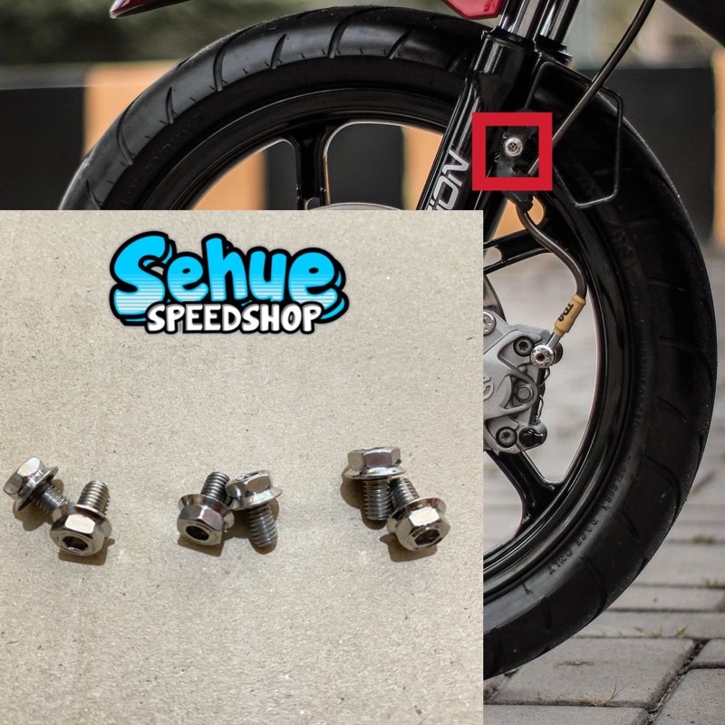 Baut probolt stainless breket selang rem depan beat / scoopy / vario / genio