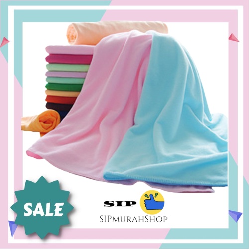 Handuk Mandi Dewasa 70x140cm Microfiber High Quality Handuk Bayi Anak Warna Polos