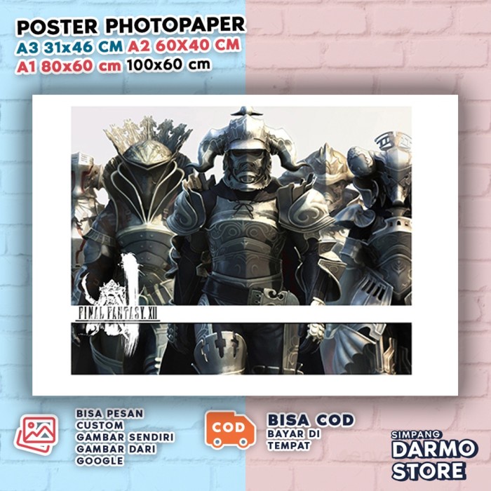 Poster Final Fantasy FF All Series Lightning Cloud Hiasan FFX-38