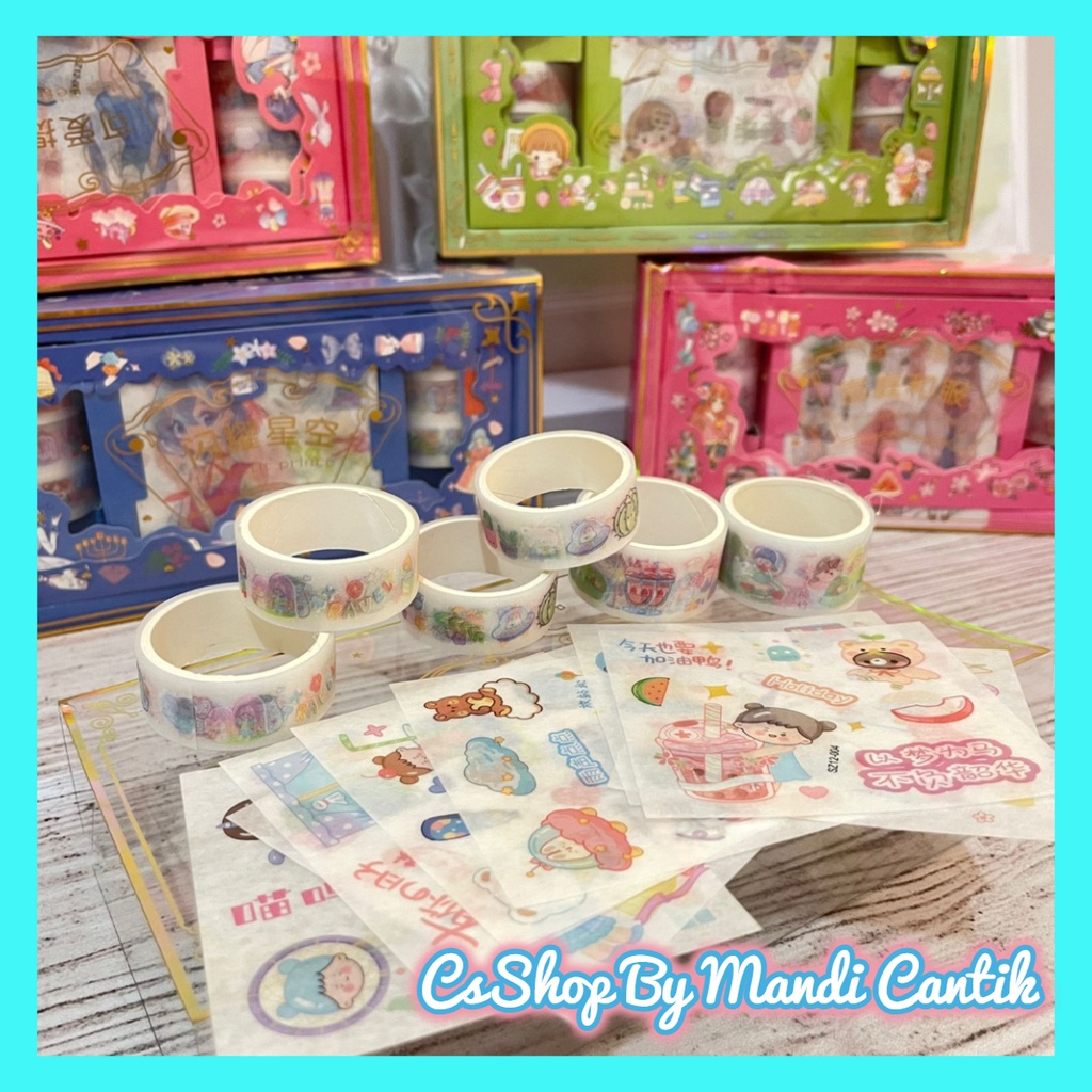 

Paket Stiker Dan Washi Tape Kode SZ 12 Murah Stiker Karakter Bisa COD