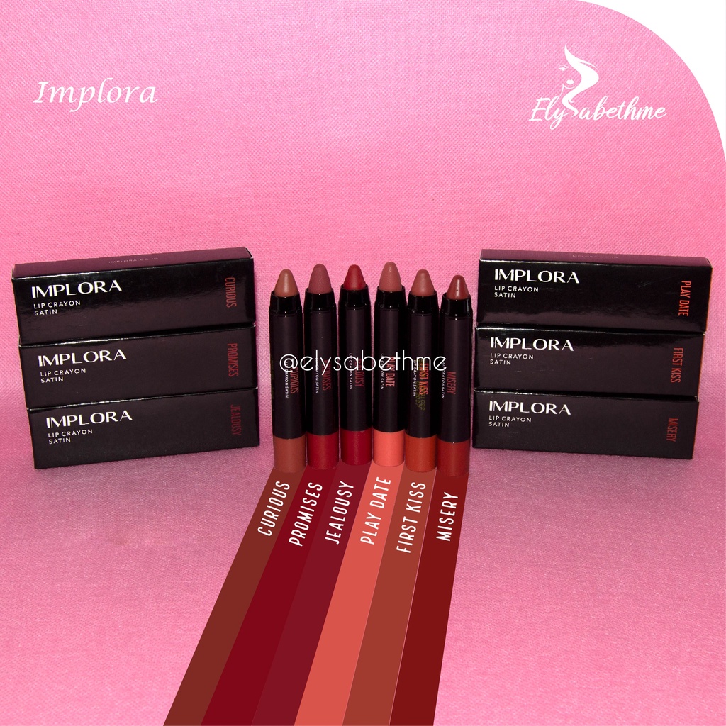 ✿ELYSABETHME✿ IMPLORA LIP crayon satin lipstick batang pelembab bibir lips bisa untuk ombre korea