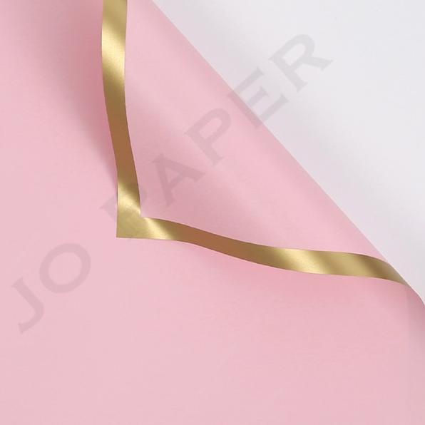 

[20 LEMBAR] Flower Wrapping Paper List Gold Solid Kertas Buket Bunga - Peach