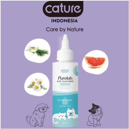 CATURE PureLab Series Ear Cleanser 120mL For Cats &amp; Dogs - Pembersih Telinga Anjing &amp; Kucing