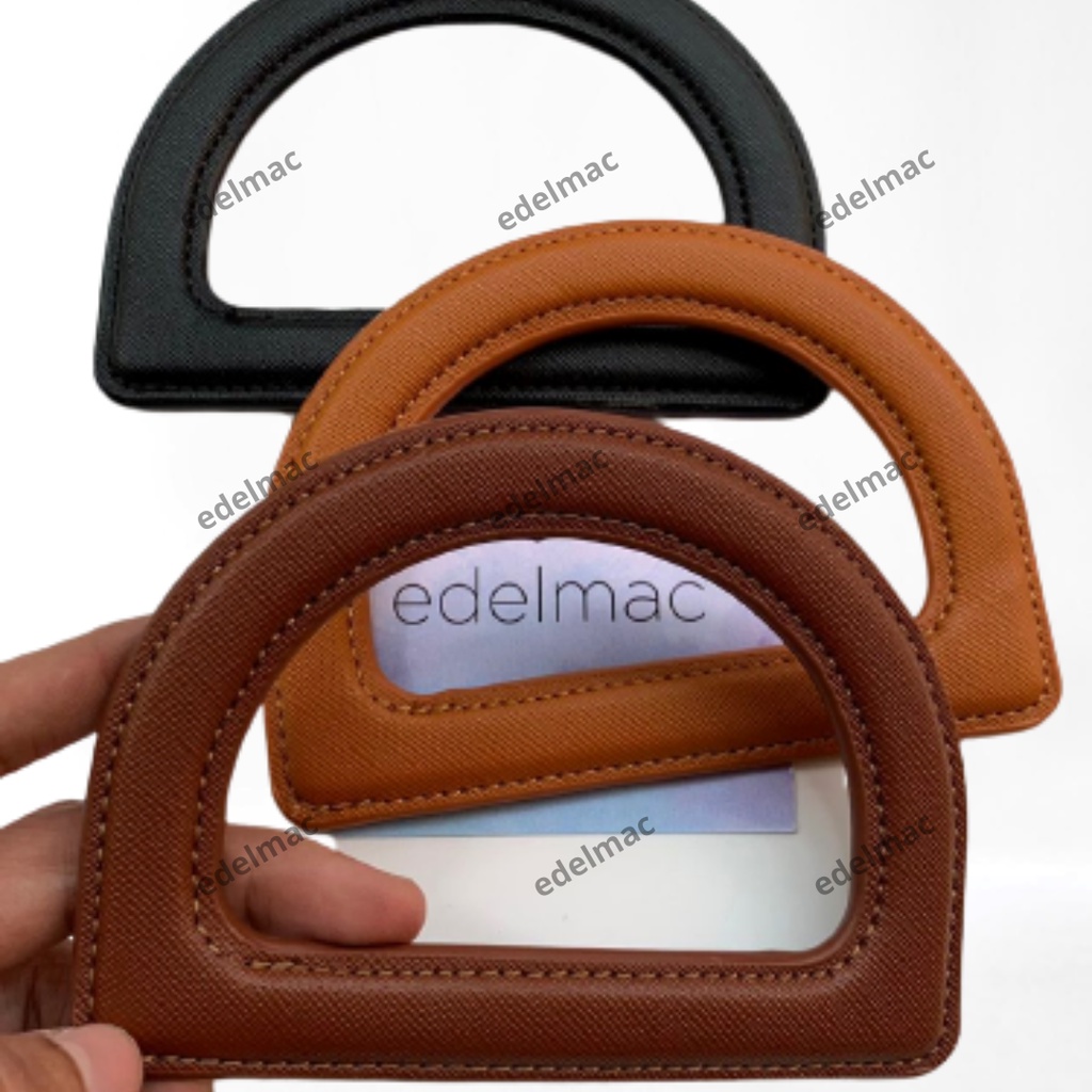 Gagang Tas D | Setengah Lingkar  Kulit Sintetis | Circle Half  leather Synthetic | Handle Bag Accessories DIY