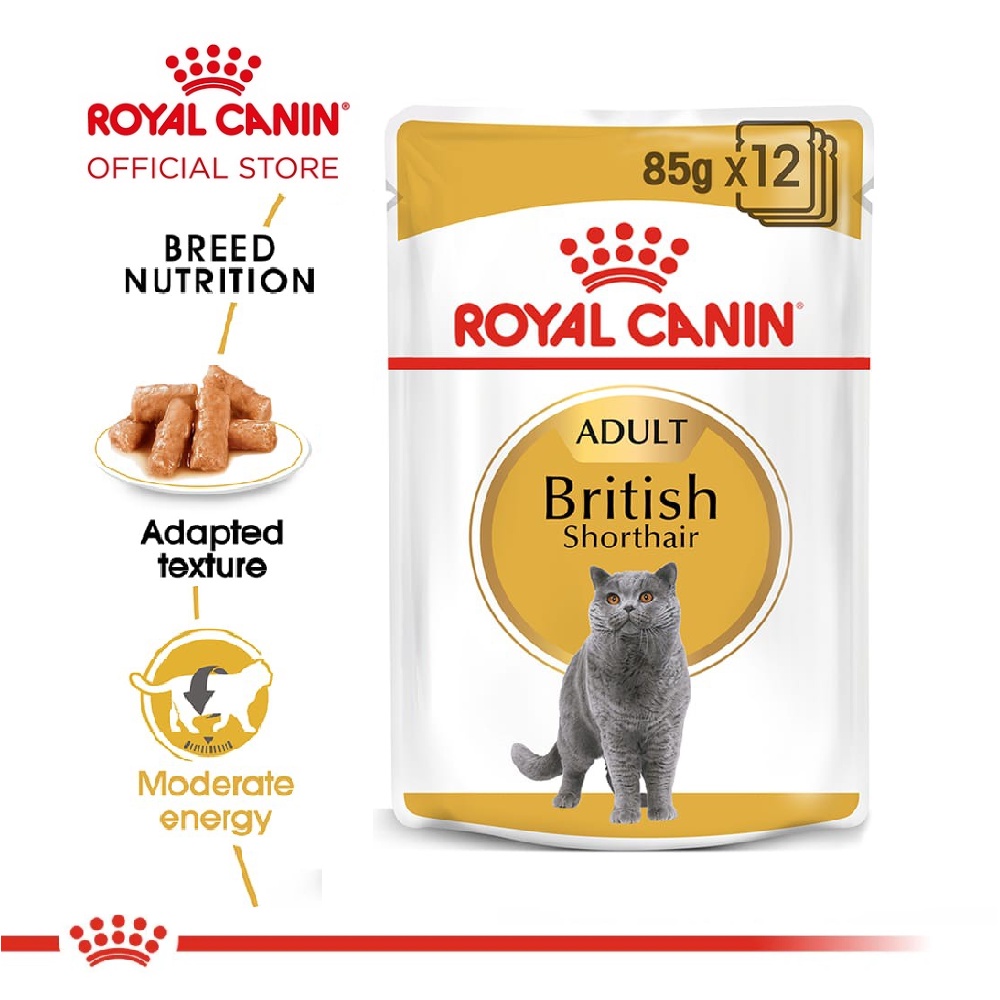 

Royal Canin Adult British Shorthair Wet Food Pouch 85gr FRESHPACK