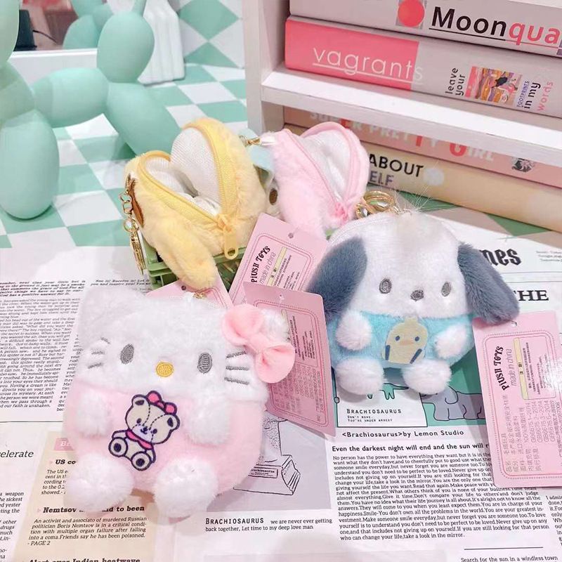 BONEKA DOMPET KOIN TAS MINI MELODY CINNAMOROLL KUROMI HELLO KITTY POMPOMPURIN POCHACCO DOG IMPOR