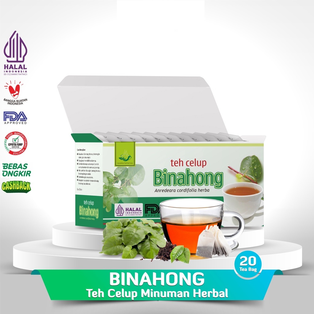 

Tazakka Teh Celup Daun Binahong Kering Original 20 Kantong Minuman Herbal Pengering Luka dan Pencegah Kanker