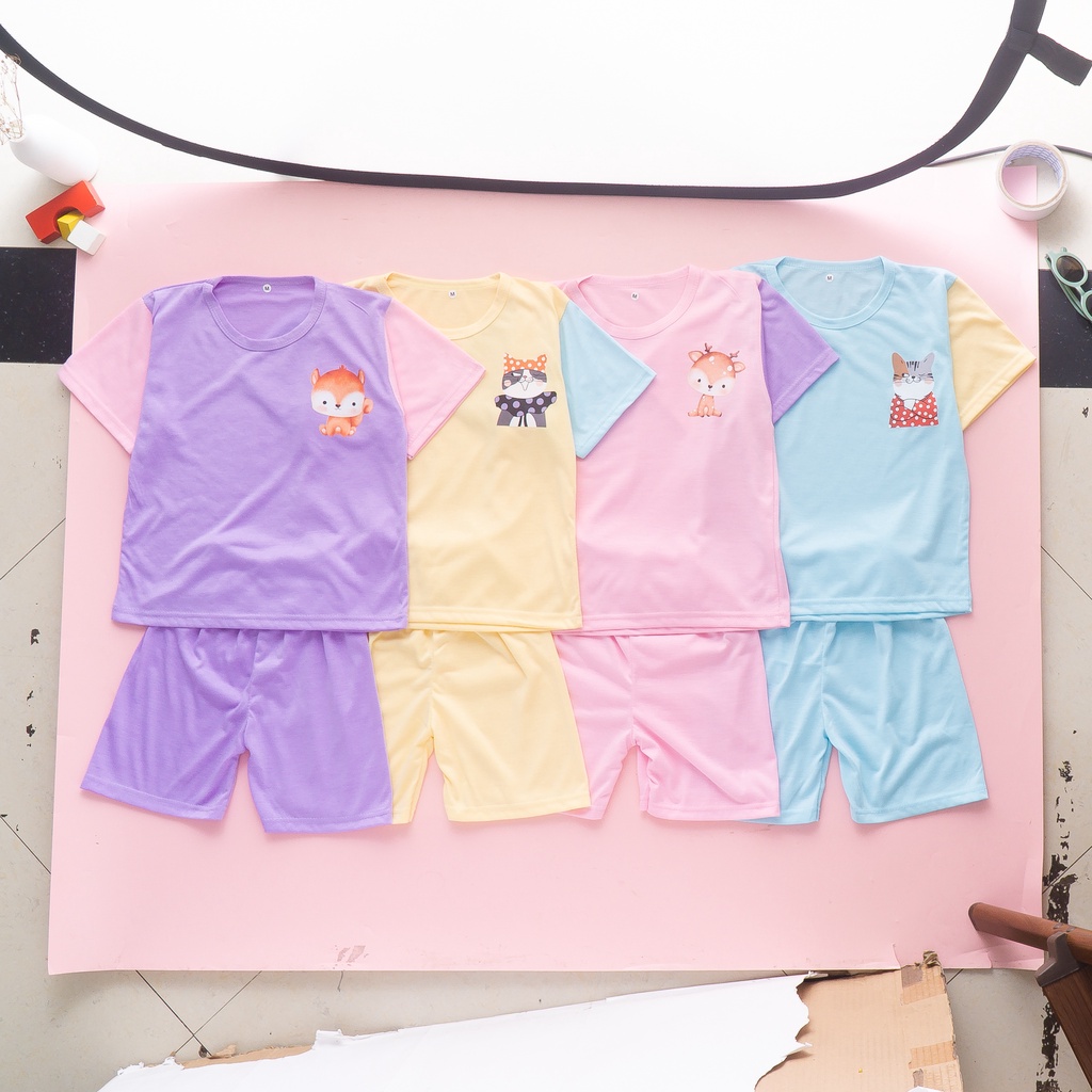 Setelan Baju Kaos Oversize Anak Perempuan