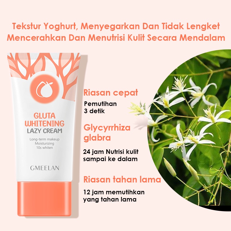 GMEELAN SET Gluta Lazy Cream 30g Krim Siang Pemutih Wajah Niacinamide day cream