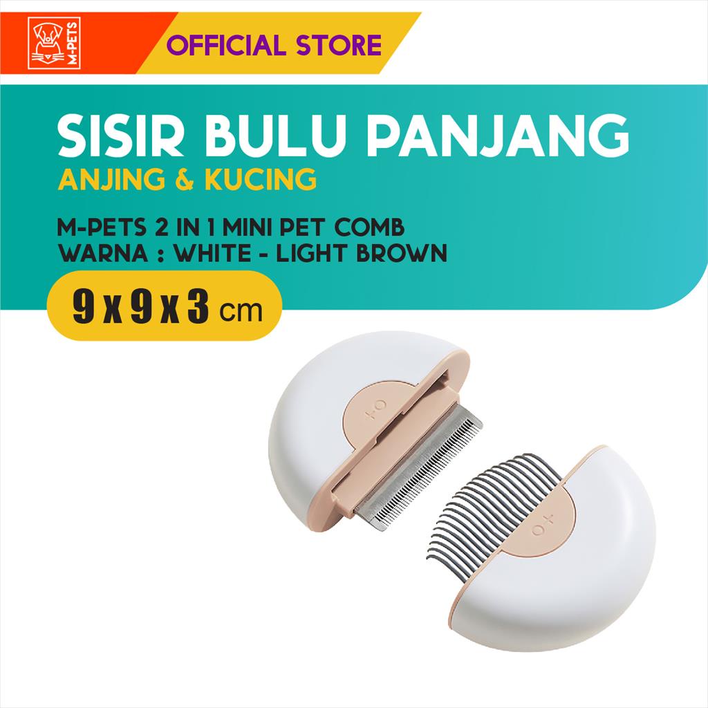 M-Pets 2 In 1 Mini Pet Comb -  Long Hair / Sisir Bulu Anjing Kucing